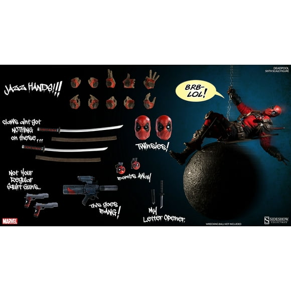 Marvel Collectible 12 Inch Action Figure 1/6 Scale Series - Deadpool Sideshow
