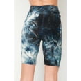 thumbnail image 2 of Steel Blue Tie Dye High Waisted Biker Shorts - Plus Size - 1XL 2XL 3XL - 3 Inch Waist Blue 2XL/3XL, 2 of 2