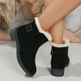 thumbnail image 4 of Rokment Bow Mid Calf Snow Boots for Women Girls 2025 Ethnic Fuzzy Warm Suede Bowknot Short Dress Ankle Booties, 4 of 7