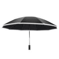 thumbnail image 2 of Folding Umbrella Reflective Stripe Inverted UV Proof Automatic Umbrella for Sunny and Raining Days Black, 2 of 12