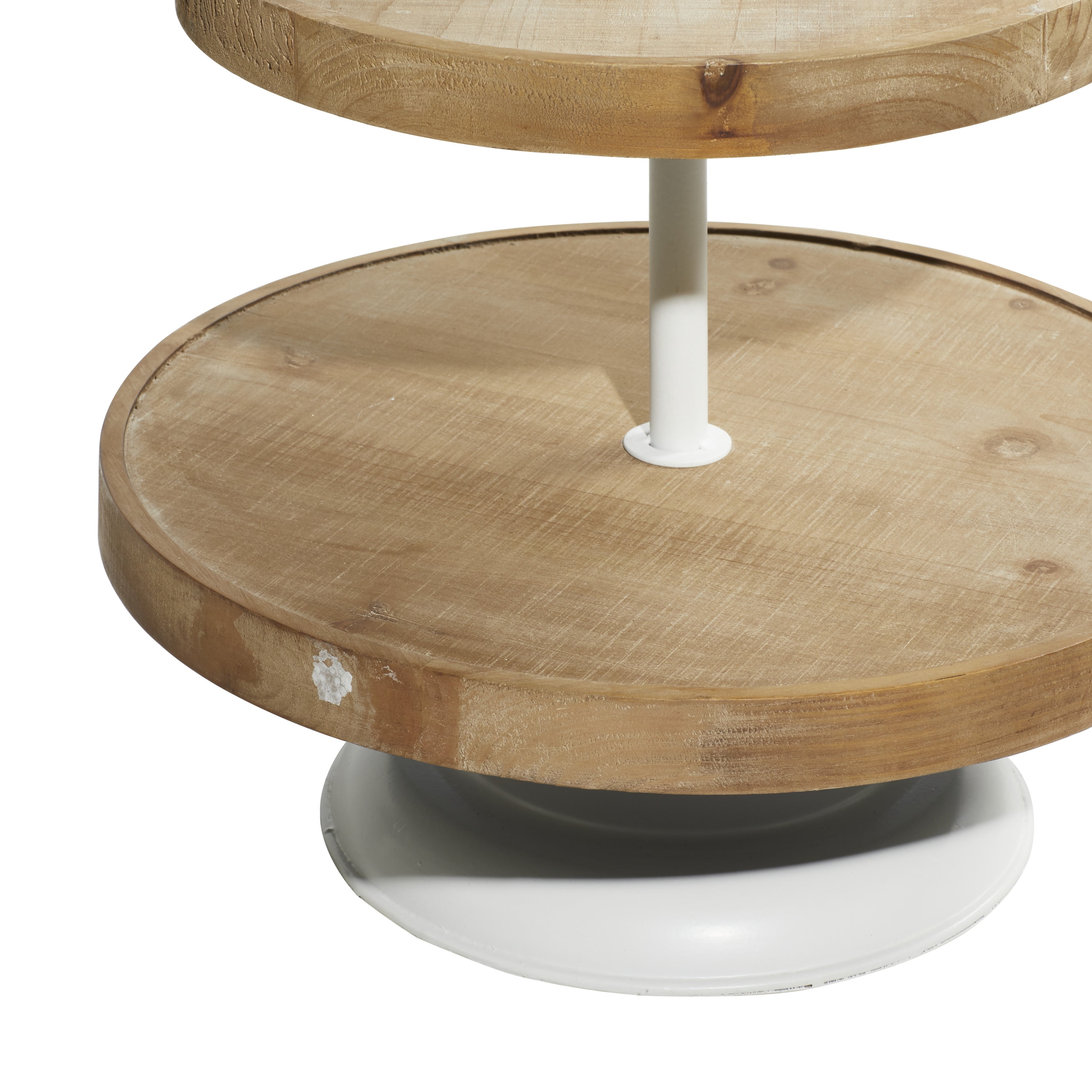DecMode Brown Wood Farmhouse Tiered Server