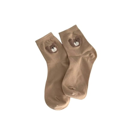 

JINSIJU Women s Socks Bear Print Cute Soft Cotton Animal Cartoon Casual Socks