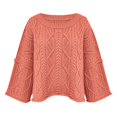 thumbnail image 4 of Red Sweaters for Womens Cropped Sweaters Oversized Cable Knit Crewneck Long Sleeve Pullover Trendy Casual Loose Sweater Tops Womens Fall Fashion 2025, 4 of 5