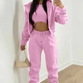 thumbnail image 7 of Quixlent 3 Piece Sweatsuits Set for Women Fleece Zip Up Hoodie Sweatshirt Tank Top Jogger Sweatpants Set Fall Casual Tracksuit Outfits, 7 of 7