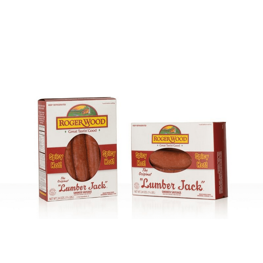 Roger Wood Lumber Jack Spicy Hot Smoked Sausage, 24 oz. 6 Count