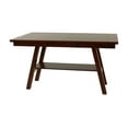 thumbnail image 3 of Dark Walnut Rectangular Dining Table - 66" Rubberwood Counter Height Table for Dining Room - Modern Design w/ Open Shelf - Walnut Finish, 3 of 17