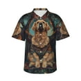 thumbnail image 1 of Balery Tree Meditating Golden Retriever Camisas hawaianas de manga corta para hombre, camisas playeras de corte holgado, camisas de vacaciones con botones,X-Large, 1 of 7