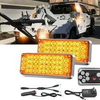 Nilight 2PCS 42LED Amber Wireless Magnetic Strobe Lights Portable Warning Hazard Light Surface Mount Waterproof 5 Patterns for 12V 24V Cars Trucks Van Off Road Vehicles ATV