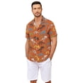 thumbnail image 1 of MDUKONU Chemise Homme Coupe Régulière Manches Courtes Non Rétractable Chemise à la Mode Orange G, 1 of 4