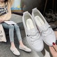 thumbnail image 3 of Zapatos blancos de mujer de talla grande de primavera y otoño, personalizados, de moda, sencillos, para viajes de ocio, zapatos de tabla japoneses para mujer, 3 of 5
