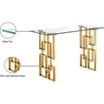 thumbnail image 3 of Maklaine 30''H x 48''W Stainless Steel Glass Top Console Table with Gold Base, 3 of 6