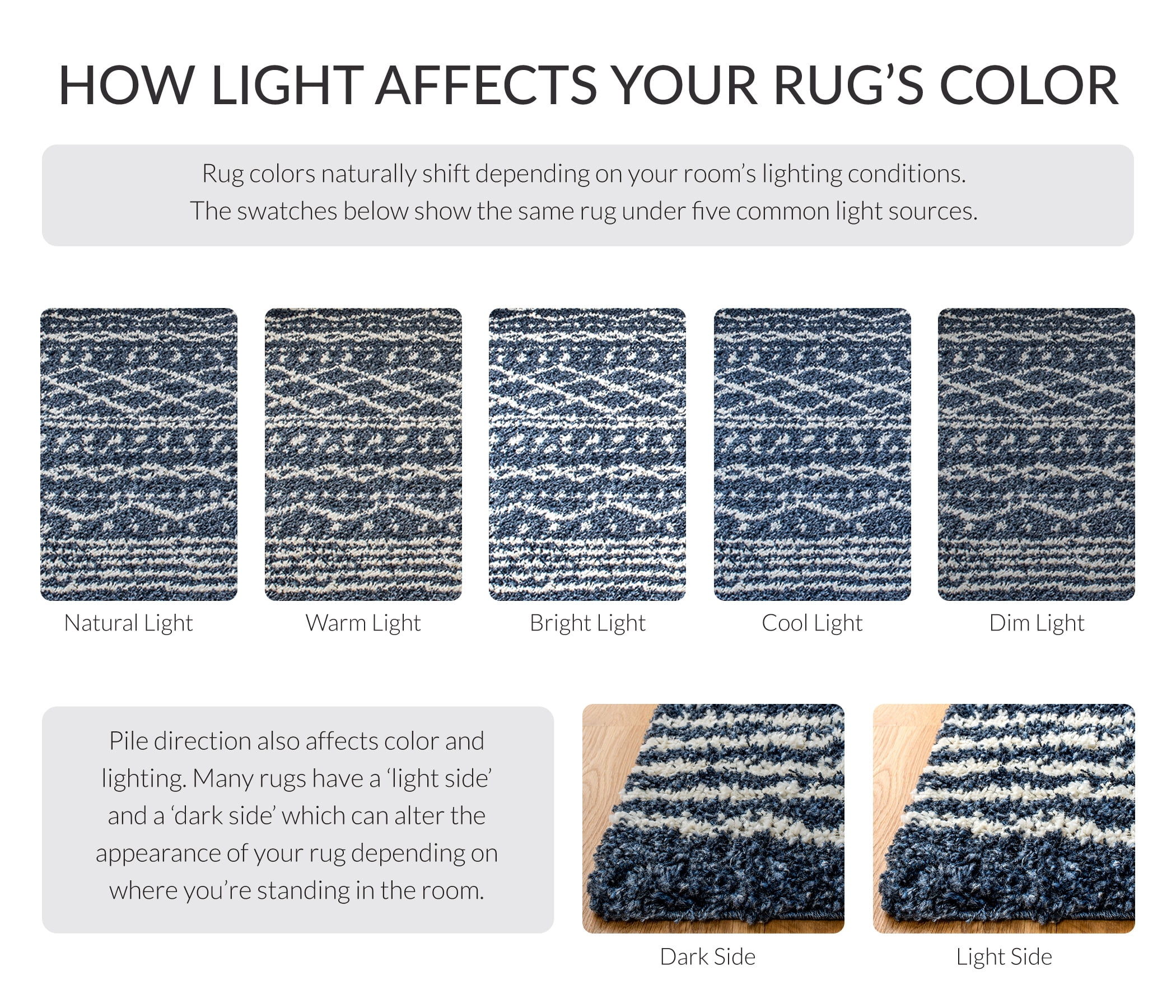 Safavieh Arizona Teagan Geometric Shag Area Rug, Slate Blue/Ivory, 8' x 8' Square