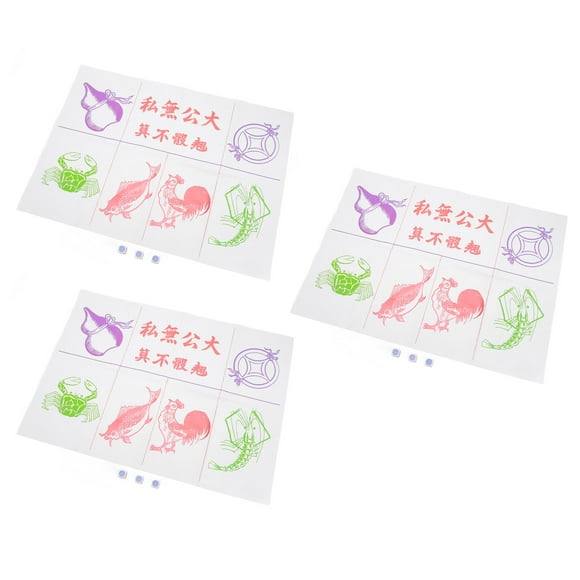 Jeu de dés Crabe Crevette Poisson, Jeu de dés Chinois Nouvel An Populaire pour les Voyages Ou Jeux de Société de Partie