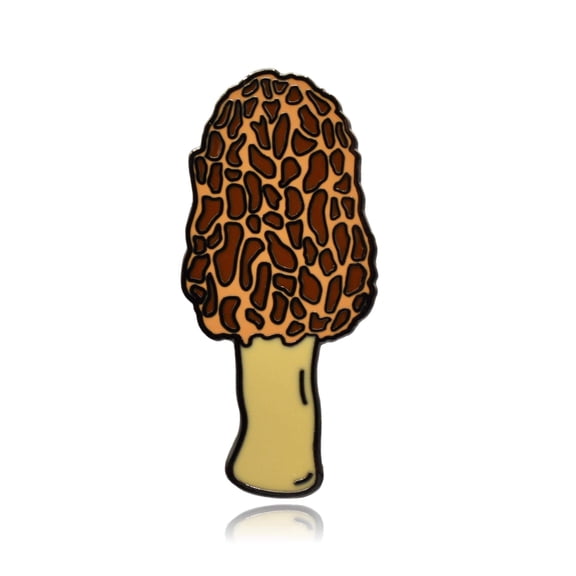 Morel Morchella Mushroom Hard Enamel Pin | Clayton Jewelry Labs