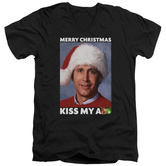 Christmas Vacation - Merry Kiss - Slim Fit V Neck Shirt - Small