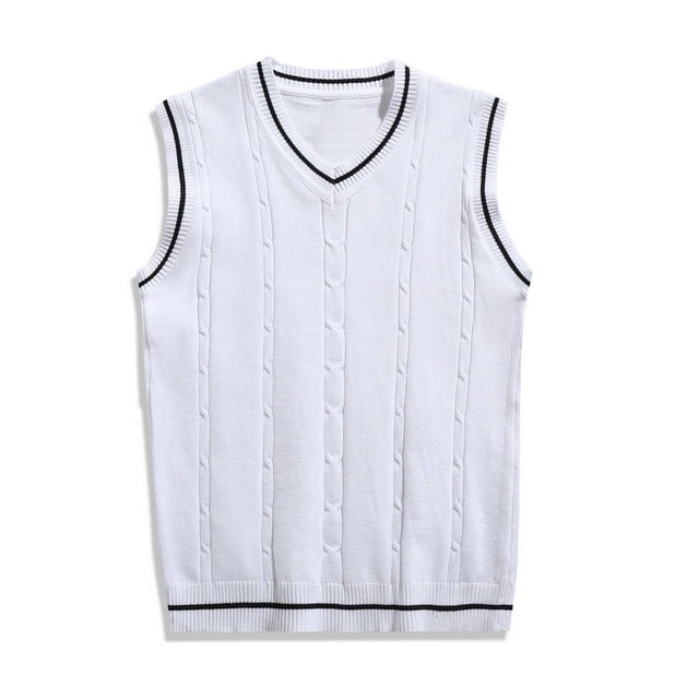Chaleco de cuello en V para personas de mediana edad y mayores de otoño, suéter tipo chaleco, camisa base, de moda
