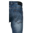 thumbnail image 4 of RAW X Men's Slim Fit Biker Jeans, Washed Ripped Distressed Moto Stretch Denim Pants, Rips Blue Wash, 34W x 30L, 4 of 8