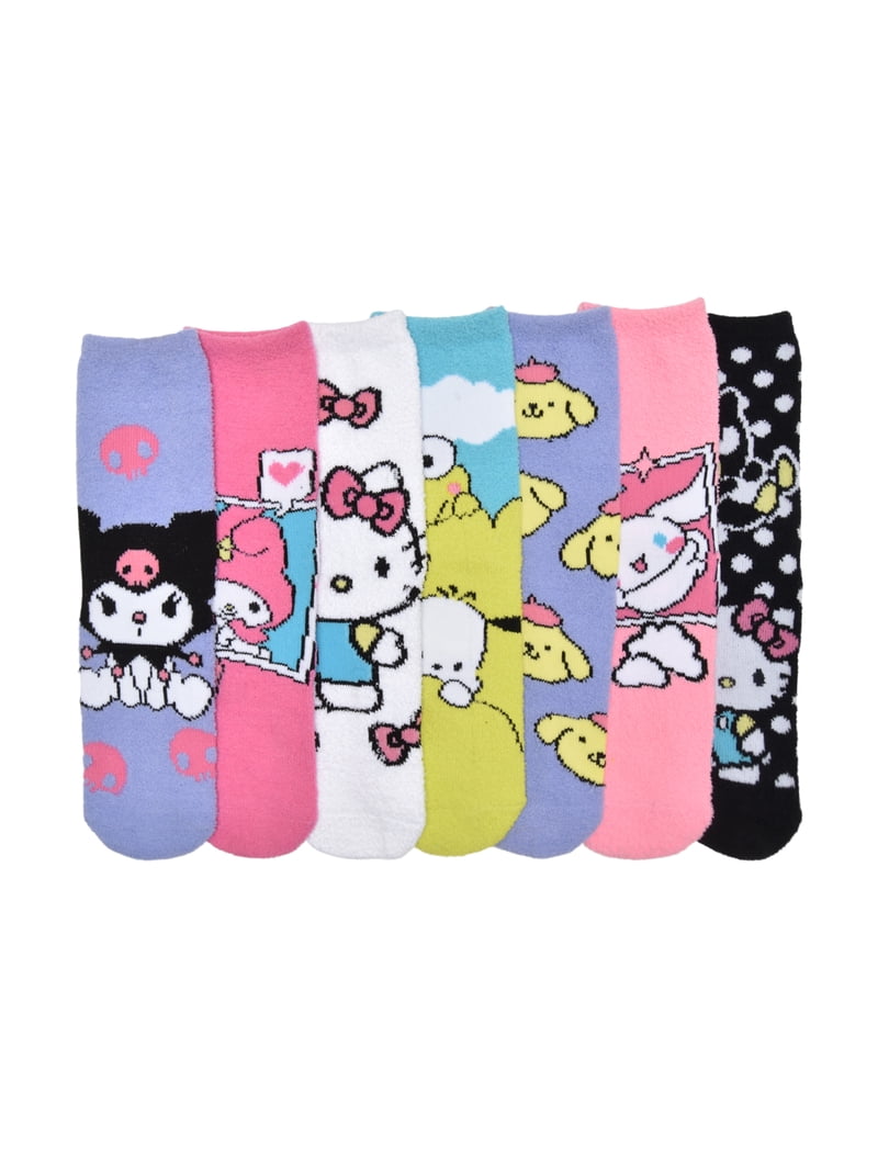 Sanrio Hello Kitty Womens 7-Pack Box Set Low Cut Cozy Socks, Shoe