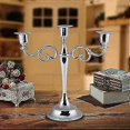 thumbnail image 3 of 3 Branches Silver Gold Metal 3 Branches European Style Wedding Candlestick, 3 of 4