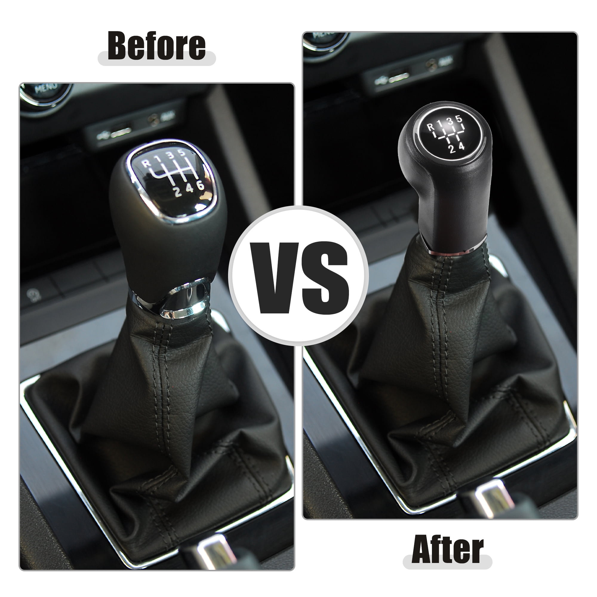 Unique Bargains 5 Speed Manual Gear Shift Knob Stick Shifter Lever Head Ball with Boot Cover for Opel for Astra
