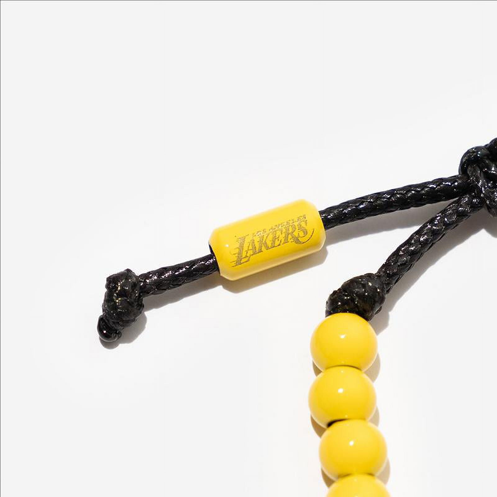 Ed Jacobs x NBA LA Lakers Stainless Steel Lava Stone Adjustable Bracelet