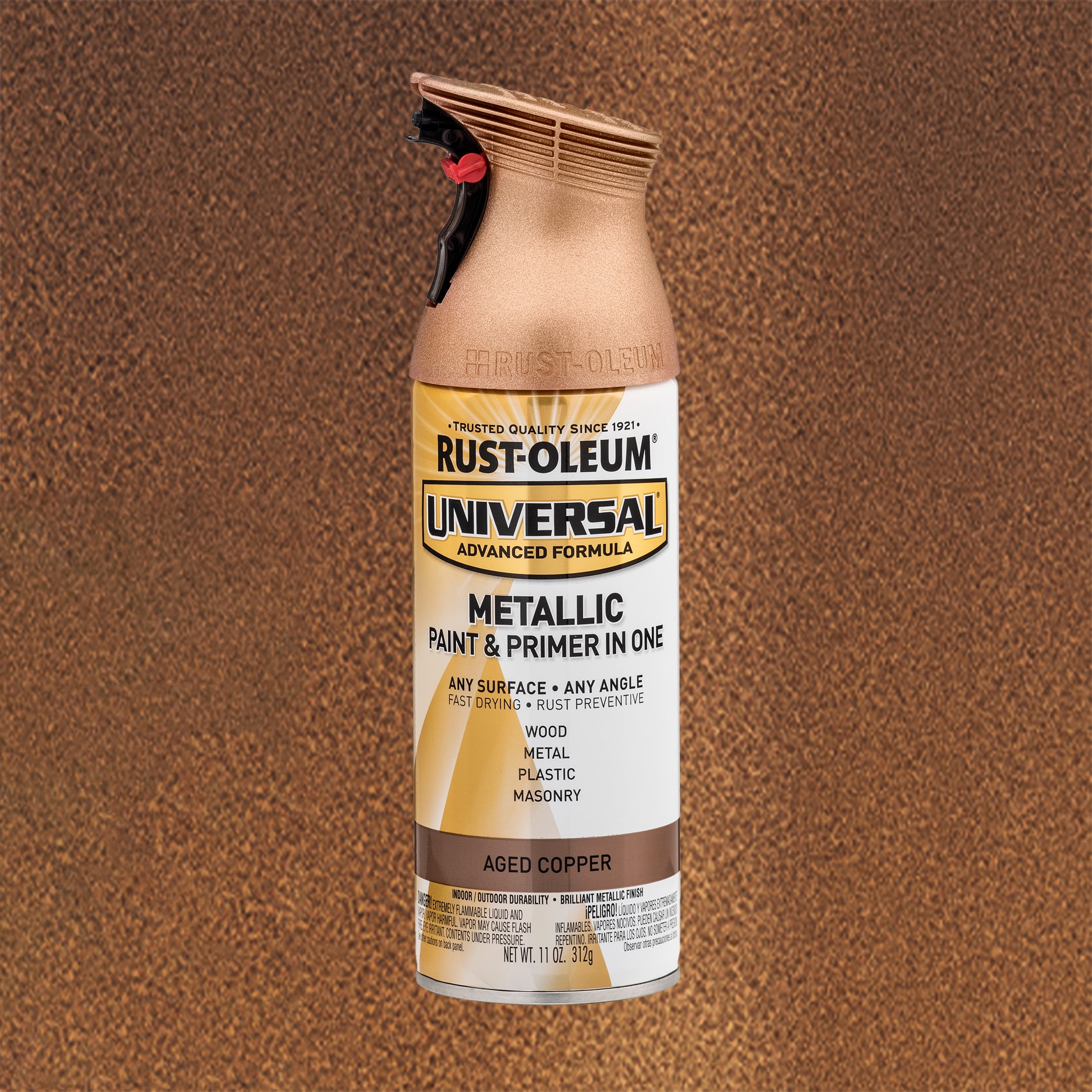 2-Pack Value - Rust-oleum universal all surface metallic aged copper spray paint and primer in 1, 11 oz