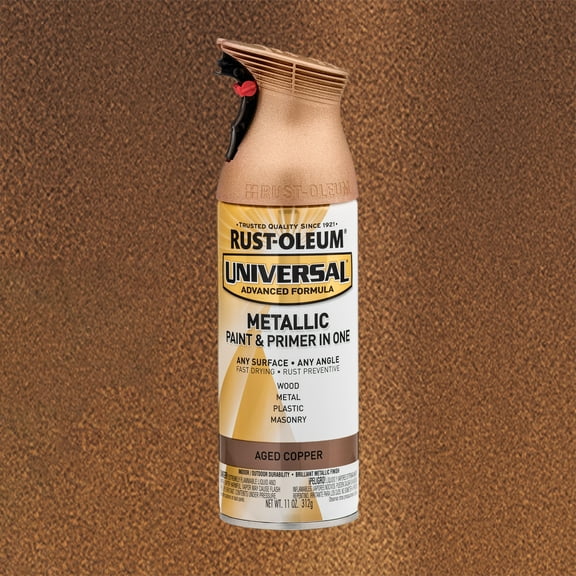 Aged Copper, Rust-Oleum Universal All Surface Interior/Exterior Metallic Spray Paint, 11 oz