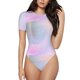 thumbnail image 1 of Balery Rainbow Body de cuello redondo de manga corta para mujer Tops de manga corta Tops básicos-XX-Large, 1 of 7