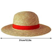 FIGT-Luffy Straw Hat Multifunctional Anime Cartoon Character Sunscreen Straw Hat Sun Hat for Adultsã0514ã