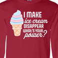 thumbnail image 4 of Inktastic I Make Ice Cream Disappear What's Your Power Long Sleeve T-Shirt, 4 of 5