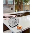 thumbnail image 3 of Grey Retro Art Toaster Cover 2 Slice, Small Kitchen Appliance Covers, Spoon Fork Vintage Farmhouse Wooden Toaster Oven Cover with Loop, Bread Machine Cover Polyester Dust Cover Protection, 3 of 4