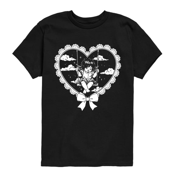 Instant Message - Cherub Heart Swing Short Sleeve Graphic T-Shirt