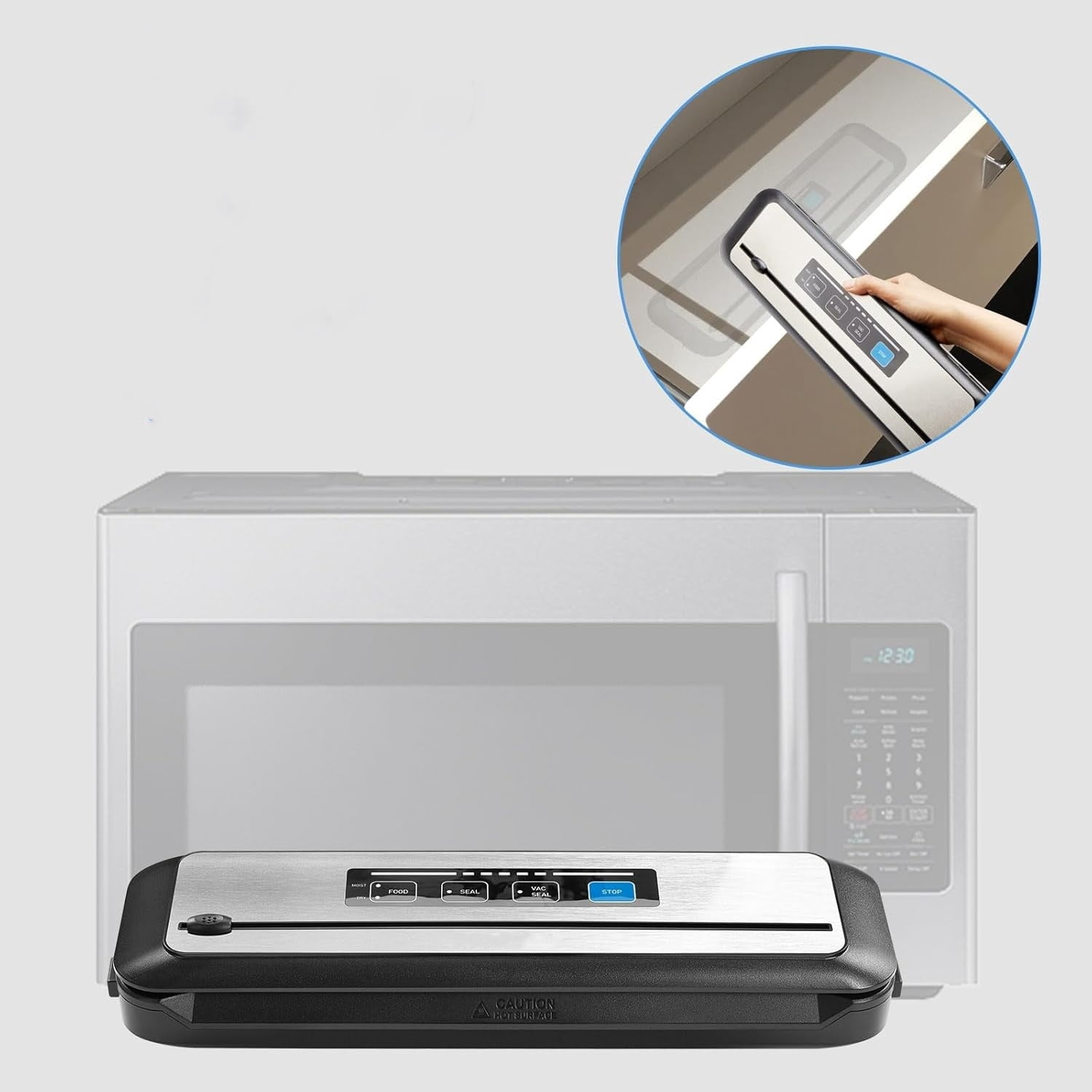 Vacuum Sealer Machine, Automatic Air Sealing Machine for Food Preservation, Dry & Moist Sealing Modes,Built-in Cutter,Easy Cleaning Storage