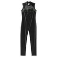 thumbnail image 5 of inlzdz Kids Girls Sleevless Shiny Rhinestone Ballet Dance Gymnastics Leotard Figure Skating Jumpsuit Black 10, 5 of 7