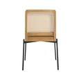 thumbnail image 5 of Tcbosik 2 Pack Upholstered Dining Chairs, Linen Fabric Kitchen Chair, Side Chair with Rattan Back and Metal Legs, Easy Assembly, Beige, 5 of 9
