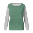 thumbnail image 4 of Drses Long Sleeve Womens Tops Womens Casual Loose Patchwork Splicing Long Sleeved Round Neck Tops With Pocket Women's sweatshirts, 4 of 5