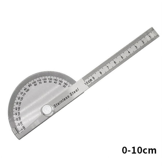Jauge d'Angle en Acier Inoxydable Réglable à 180°: Demi-Protracteur à Bras avec Collation des Grades Précise, Construction Solide de 10cm pour Mesure d'Angle Professionnelle et DIY, Outil Compact pour Projets et