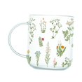 thumbnail image 2 of Taza de Cristal Sunnimix Taza de Té con Asa Grande Taza de Café Patrón de Plantas Y Flores 450ml, 2 of 8
