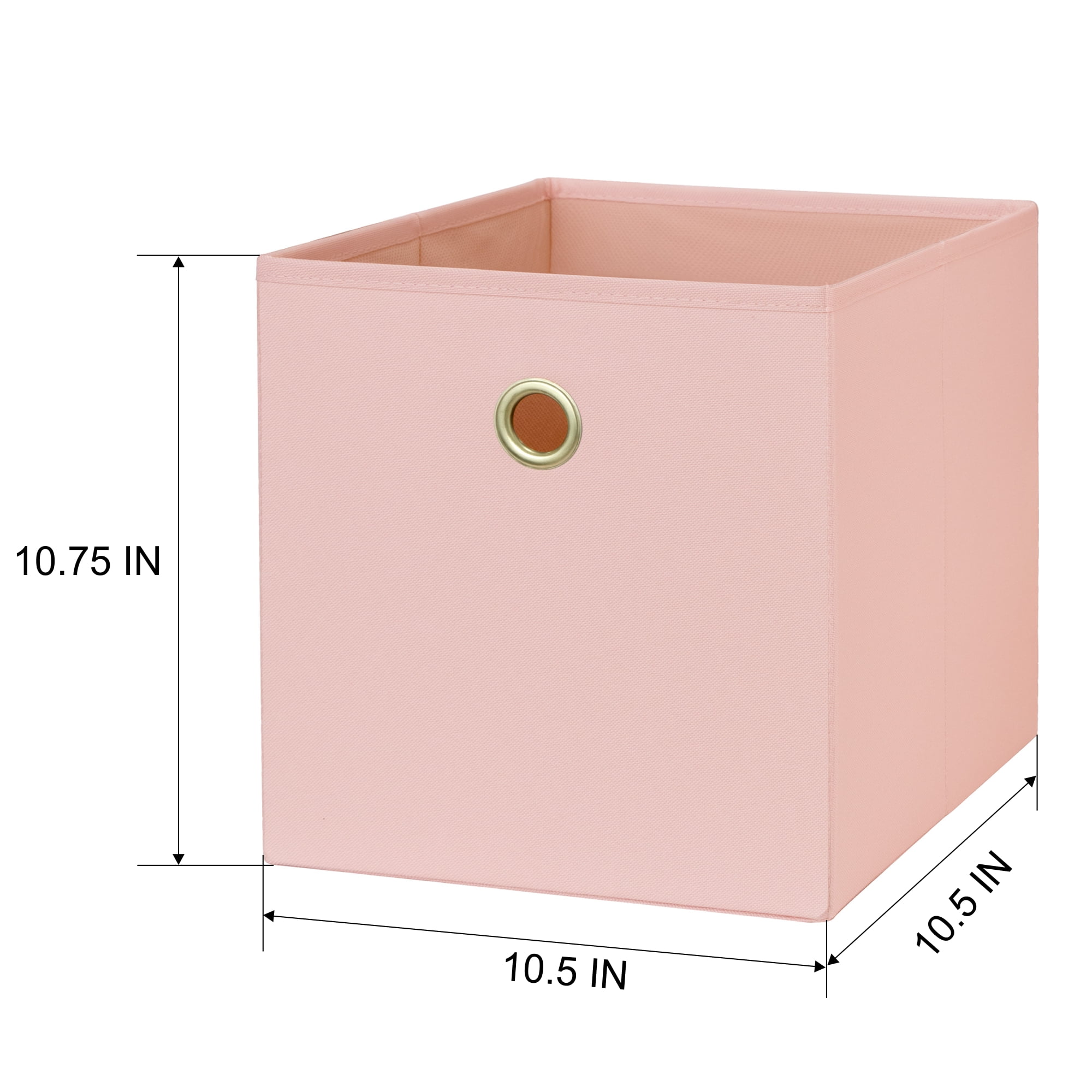 Mainstays Collapsible Fabric Cube Storage Bin, Pearl Blush