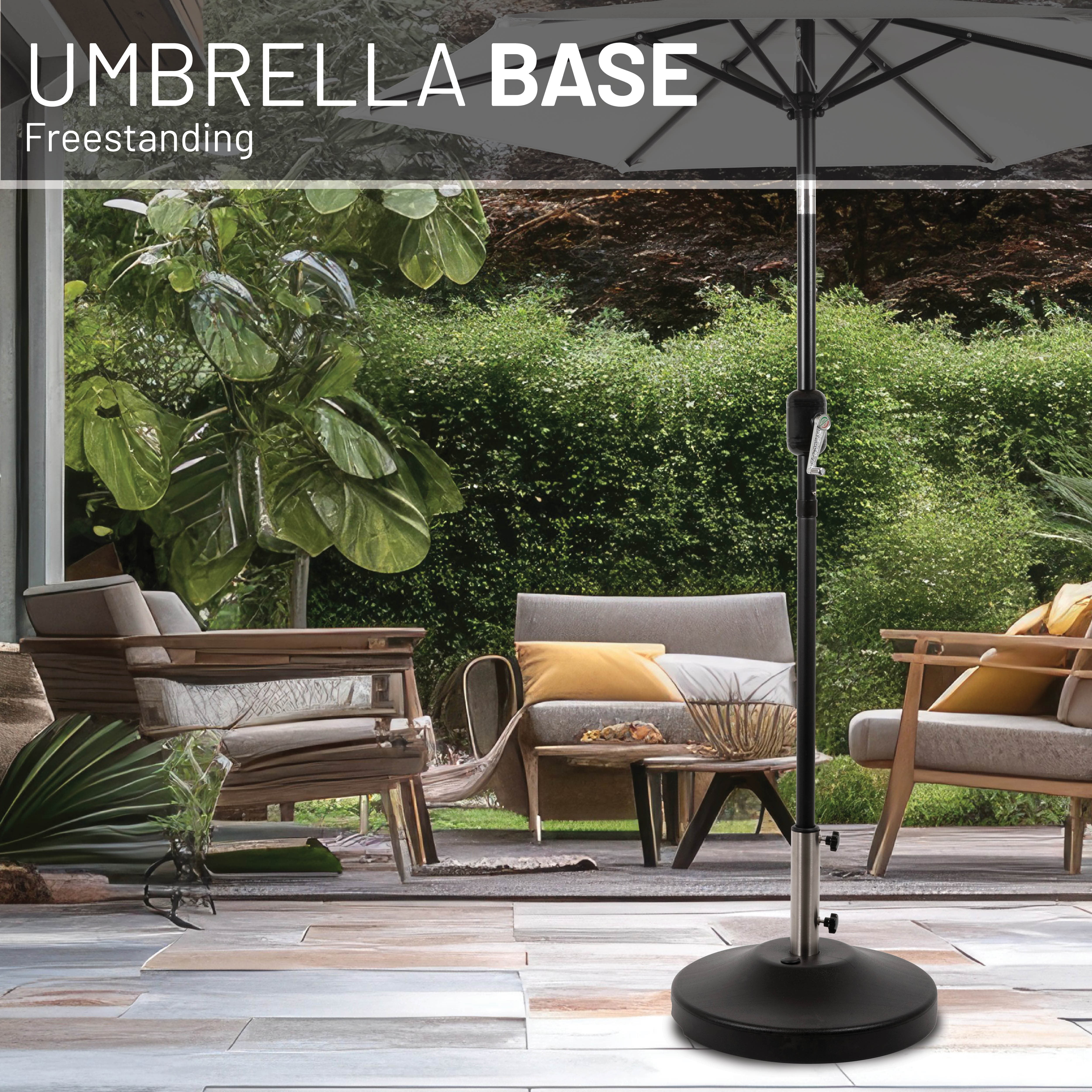 US Weight Free-Standing Fillable Umbrella Base - Rolling Base for Patio Umbrella Stand – Black