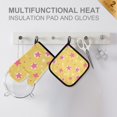 thumbnail image 4 of Yayeee Oven Mitts and Pot Holder Set of 4 Heat Resistant Kitchen Gloves Baking Hot Pad, Yellow Stars, 4 of 5