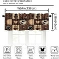 thumbnail image 3 of Coffee Valance Curtains Vintage Farmhouse Brown Cafe Beans Coffee Cups Rod Pocket Curtain Valance for Kitchen Bedroom Living Room Decor 1 Panel W54xL18 Inch, 3 of 6