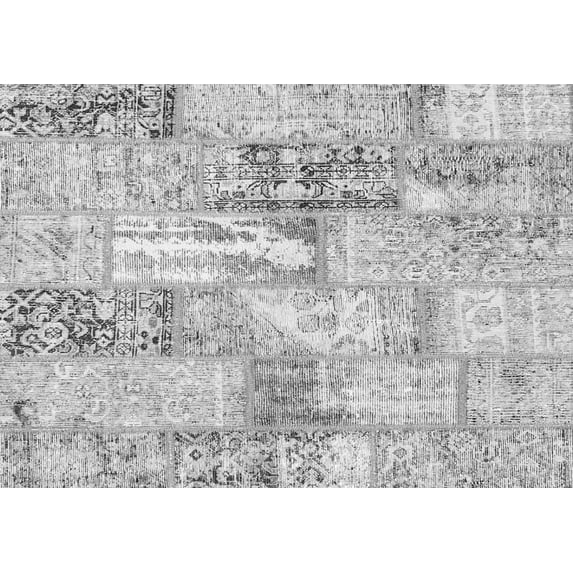 Ahgly Company Indoor Rectangle Patchwork Gray Transitional Area Rugs, 7' x 9'