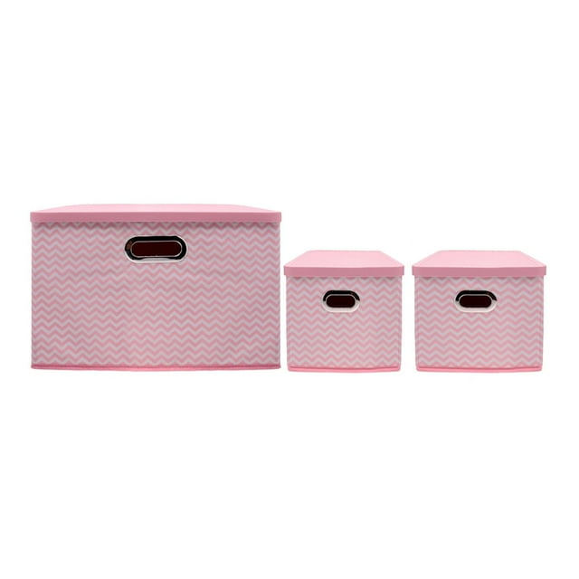 Set De Cajas Home Home Rosa 3 Piezas Almacenamiento