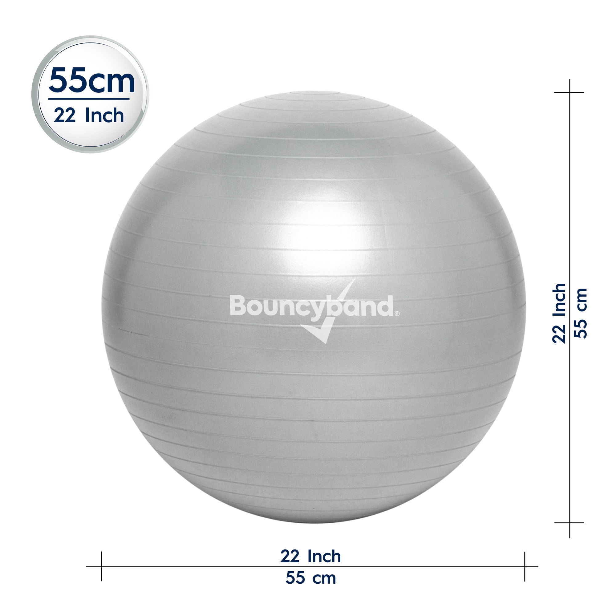 Bouncyband Balance Ball, 55cm, Silver