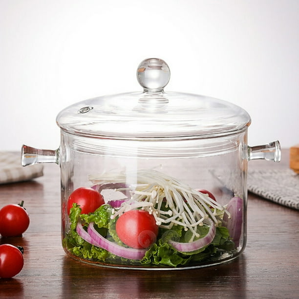 Cheers 1300ml Pot à Soupe en Verre Cuiseur Transparent Salade Bol