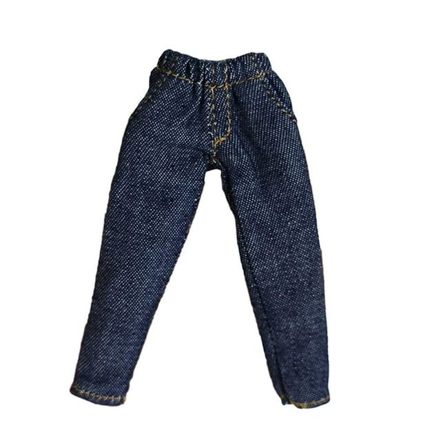 1/12 Ropa Figura de Acción Pantalones Vaqueros Accesorios Miniatura Pantalones de Algodón para Azul profundo
