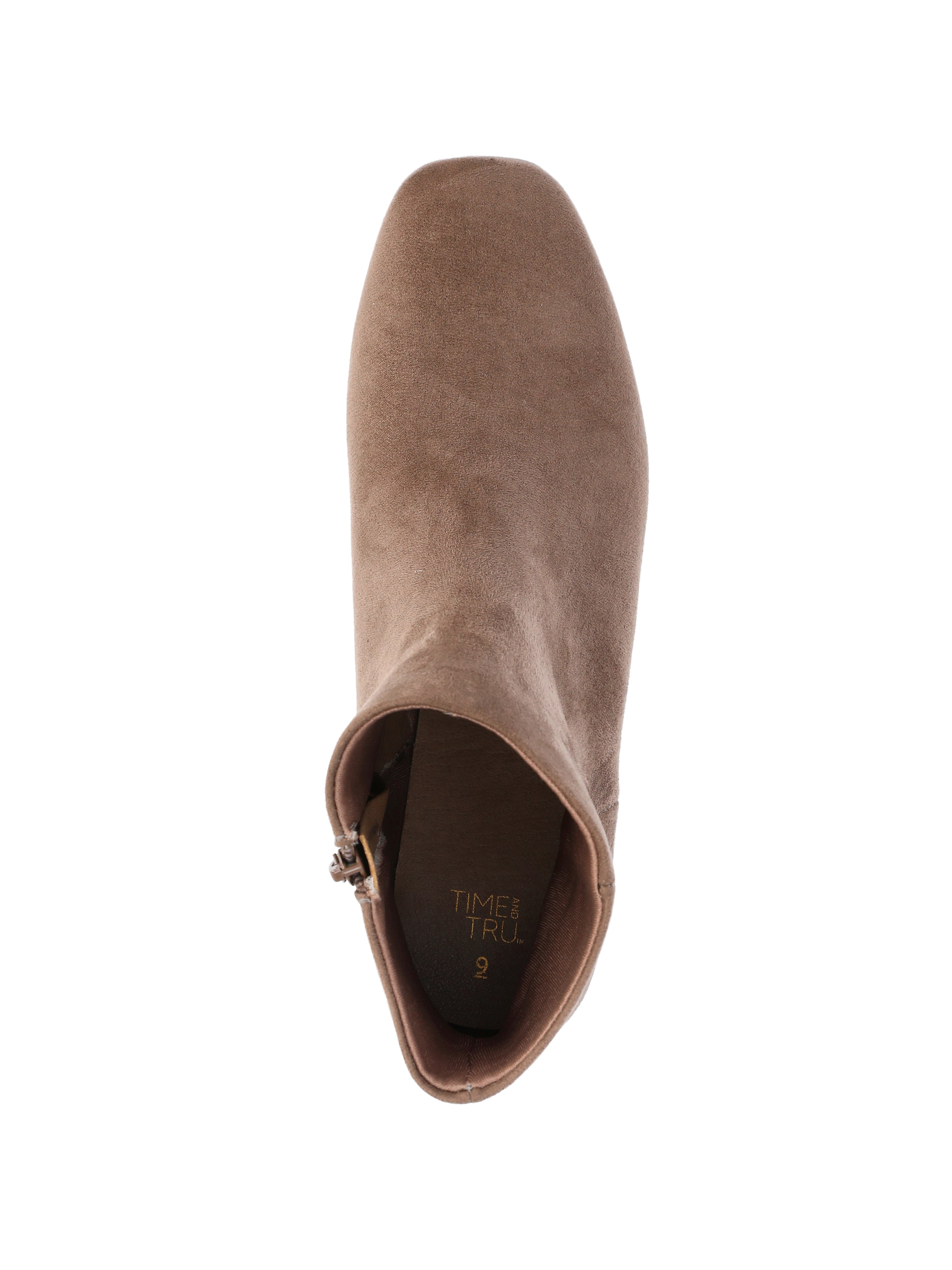 Time and Tru Women's Faux Suede Ankle Boots, Wide Width Available