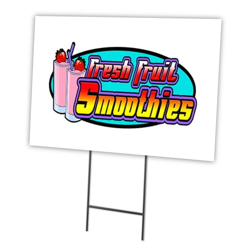 SMOOTHIES Yard Sign & Stake outdoor plastic coroplast window