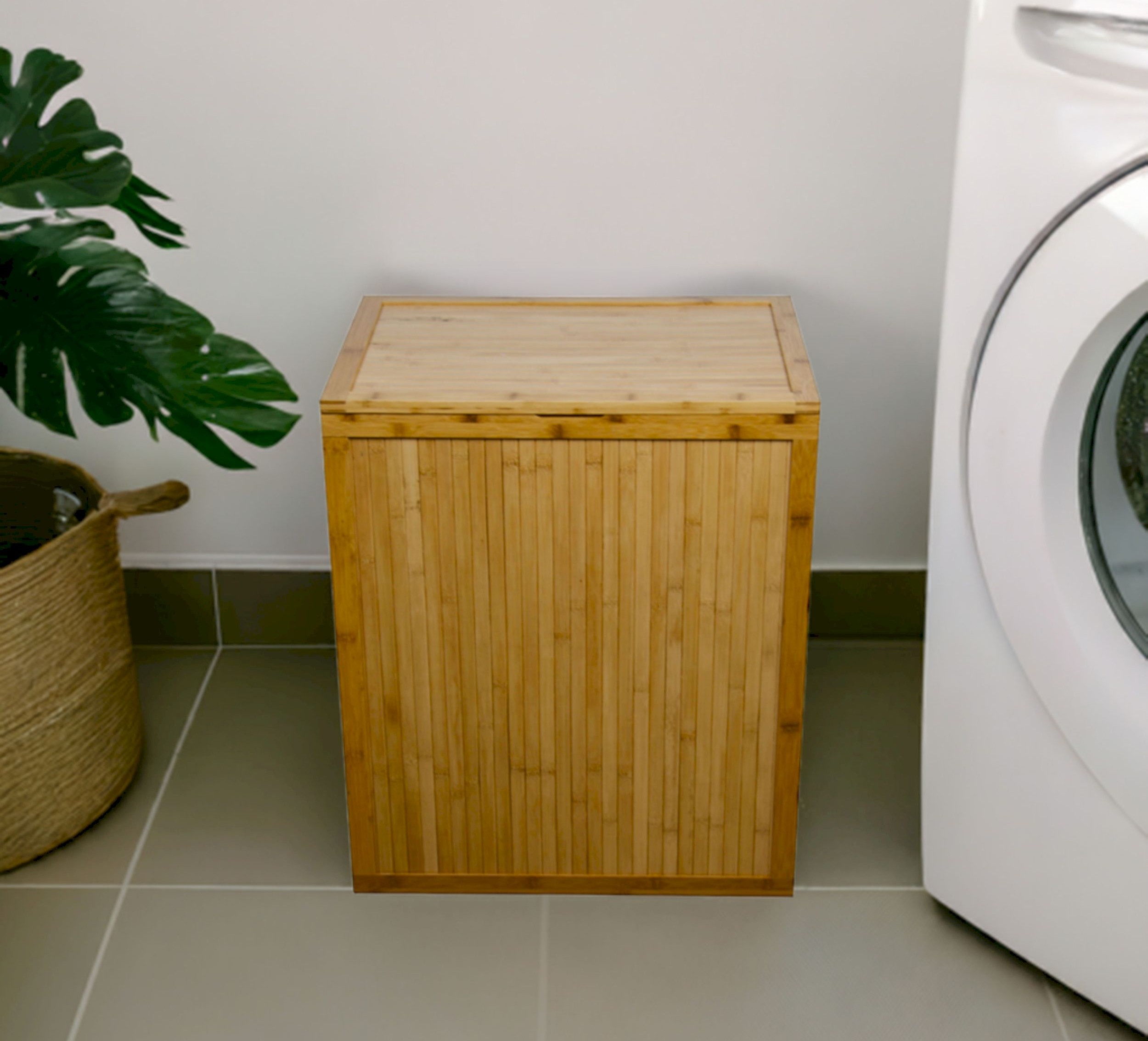 Eccostyle by CCL Solid Bamboo Folding Clothes Hamper with Removable Laundry Bag
